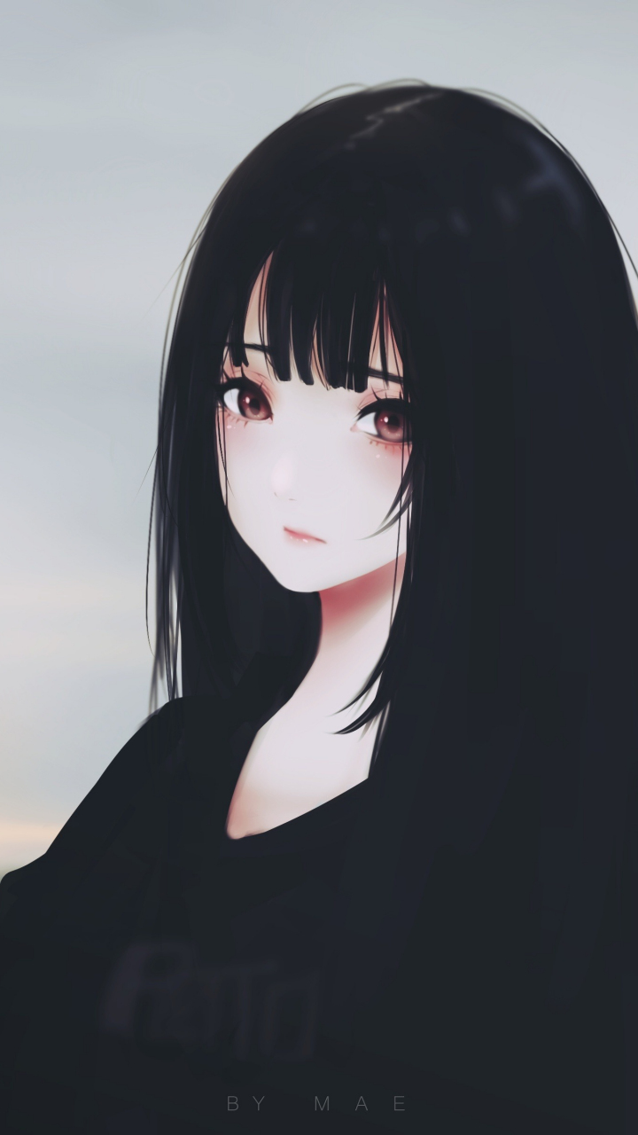 Download 7x1280 Wallpaper Beautiful Anime Woman Dark Hair Fan Art Samsung Galaxy Mini S3 S5 Neo Alpha Sony Xperia Compact Z1 Z2 Z3 Asus Zenfone 7x1280 Hd Image Background 2949