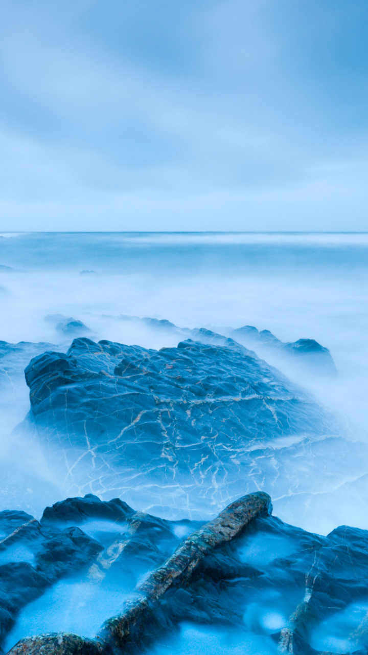 Download Wallpaper 720x1280 Rocky Beach Smog Coast Nokia Stock Samsung Galaxy Mini S3 S5 4498