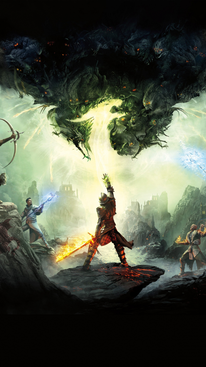 Download 720x1280 wallpaper dragon age: inquisition, video game, dark