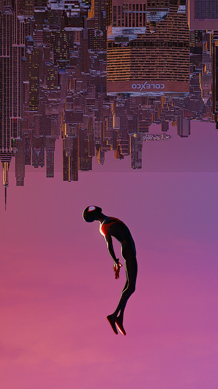 Download wallpaper 720x1280 spiderman, upside-down dive, fan art, 2021 ...