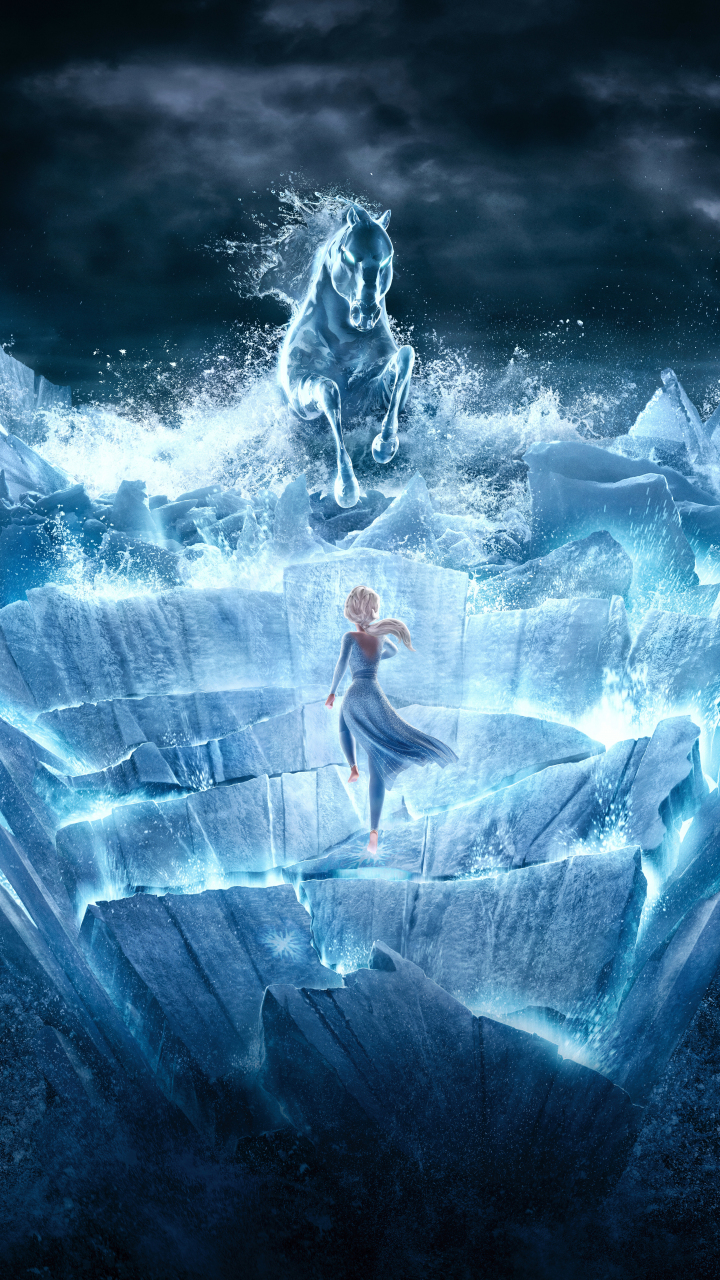 Frozen movie, snow horse, sea ride, 720x1280 wallpaper