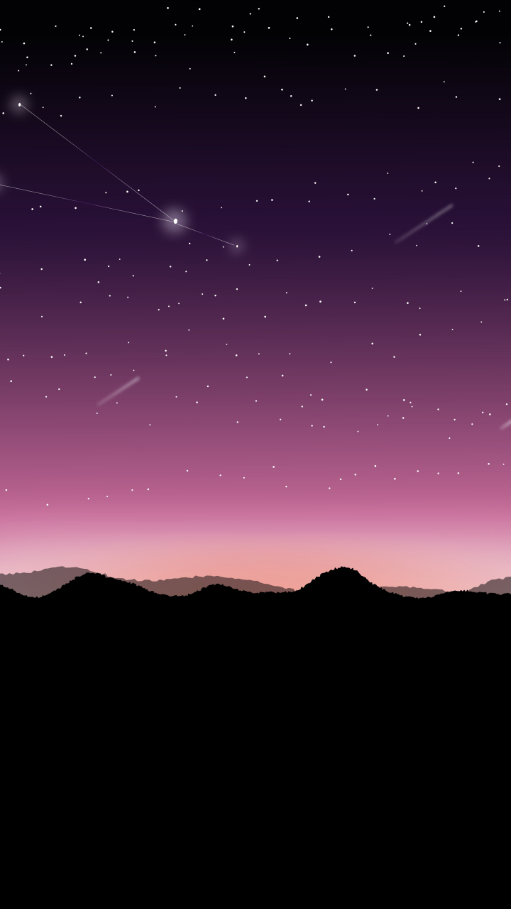 Download wallpaper 720x1280 star fall, night, sky, digital art, samsung ...