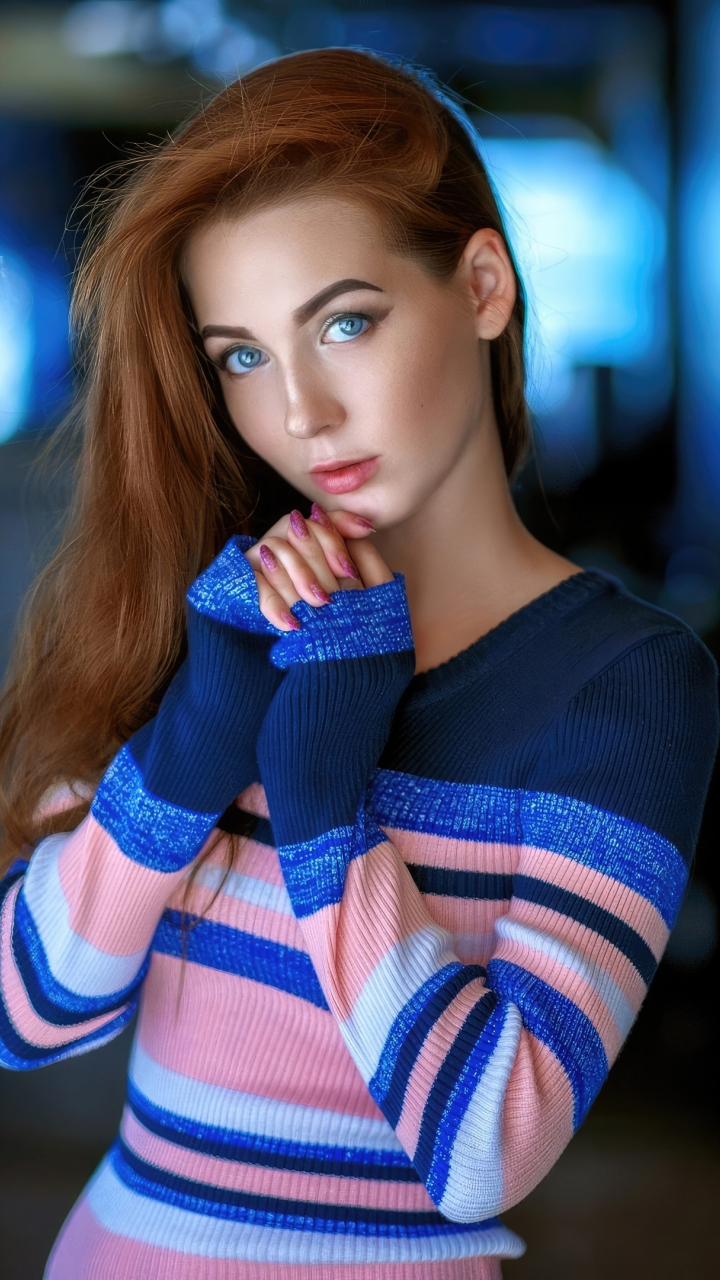 Download Wallpaper 720x1280 Blue Eye Girl Blonde Model 2023 Samsung Galaxy Mini S3 S5 Neo 