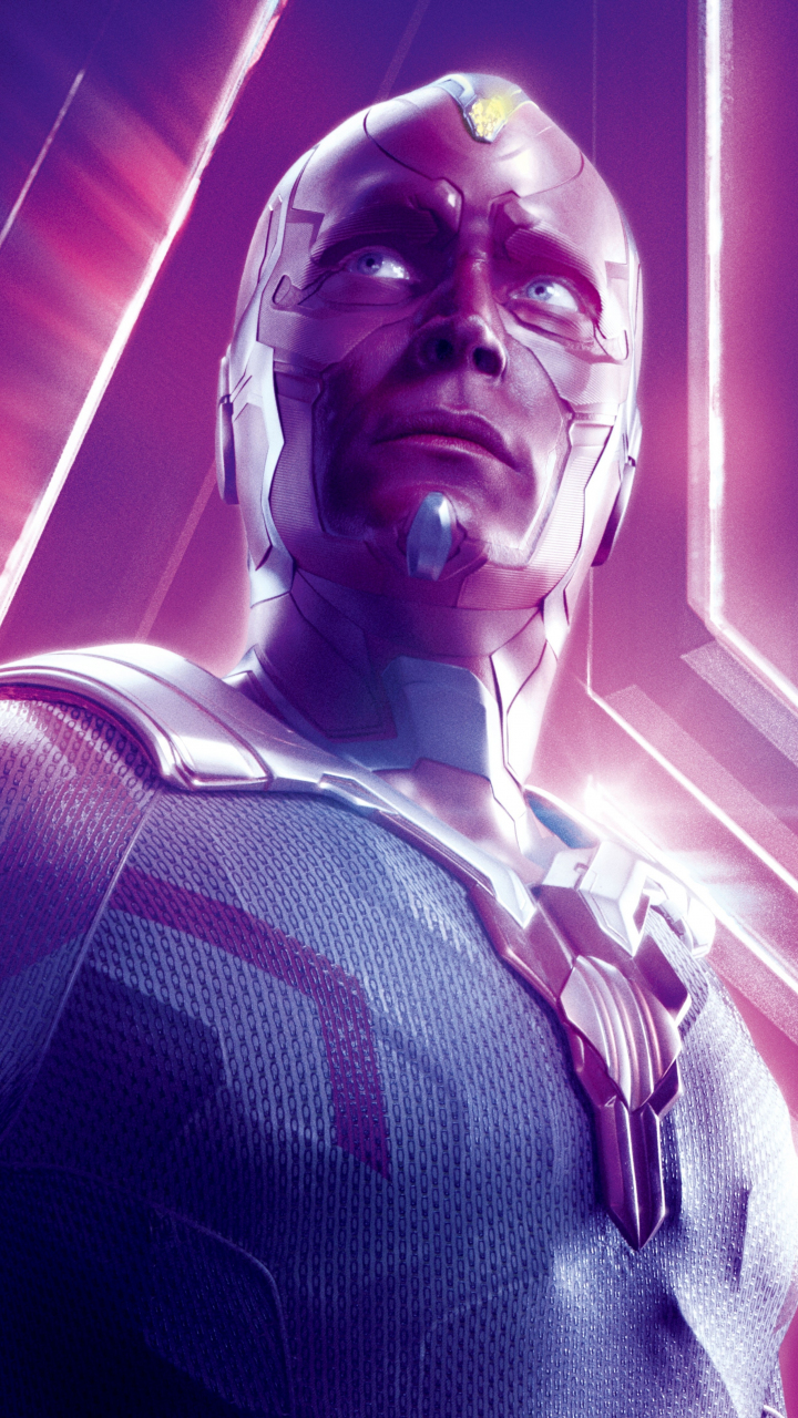 Download wallpaper 720x1280 paul bettany, vision, superhero, avengers ...