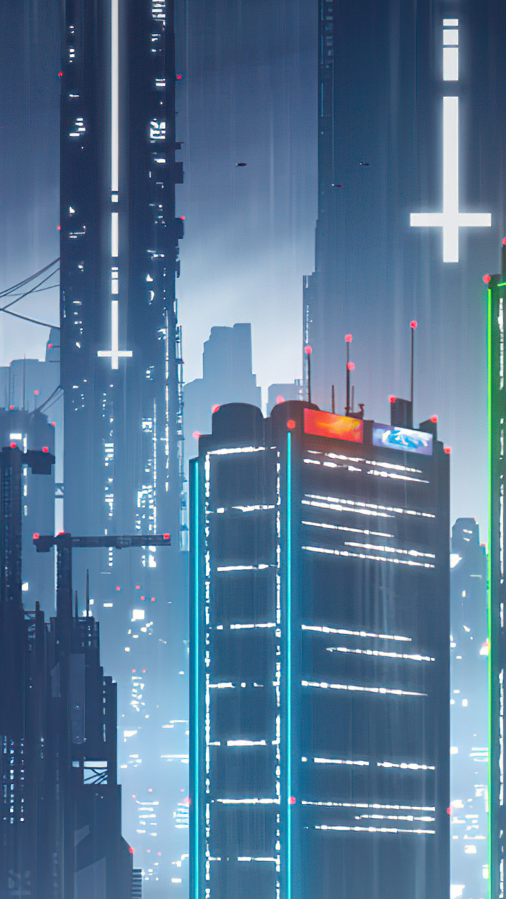 The Proximity, fantasy, cyber city, art, 720x1280 wallpaper