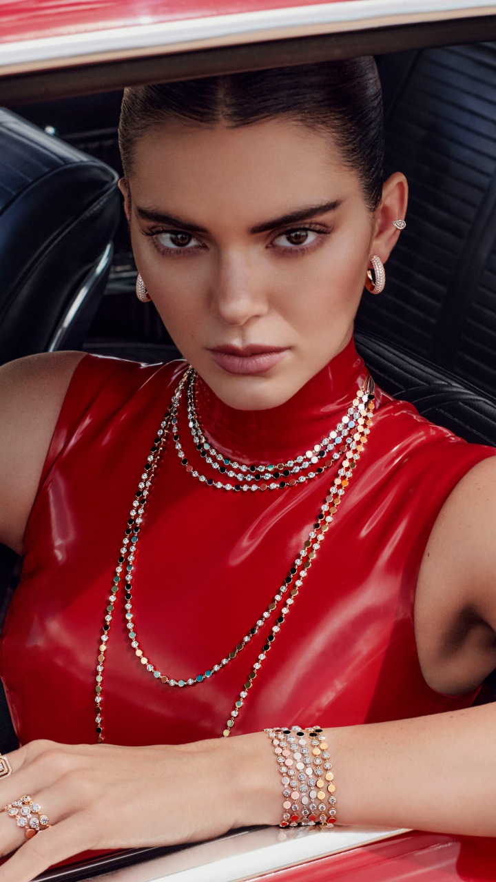 2023 Kendall Jenner, Messika Campaign, red, 720x1280 wallpaper