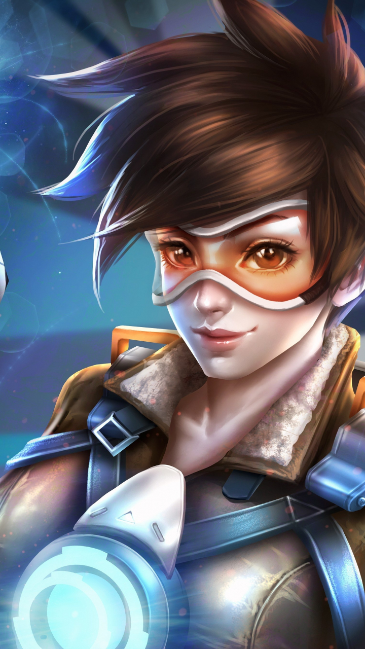 Download 720x1280  wallpaper  tracer overwatch game  art 