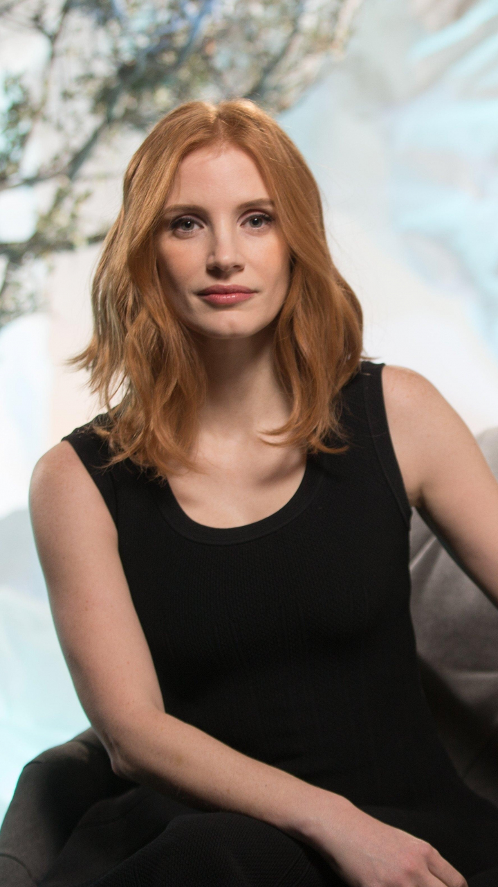 Download 720x1280 wallpaper beautiful, black dress, jessica chastain ...