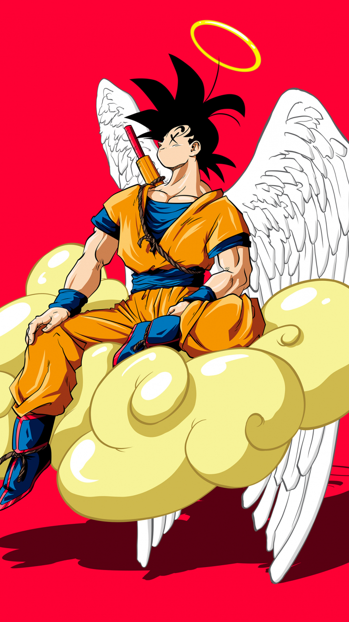 Angel son Goku, dragon ball, anime, fan art, 720x1280 wallpaper