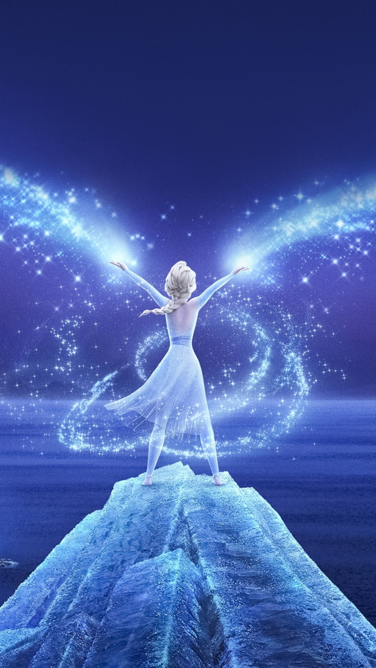 Download wallpaper 750x1334 movie, frozen 2, queen elsa, snow fire ...