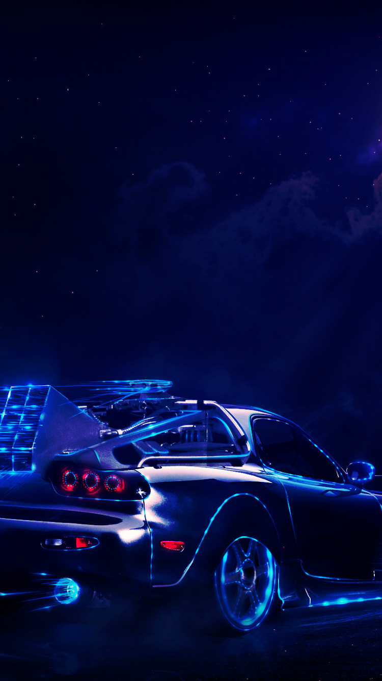 Download 750x1334 Wallpaper Mazda Rx 7 Car Dark Back To The Future Movie Art Iphone 7 Iphone 8 750x1334 Hd Image Background 12