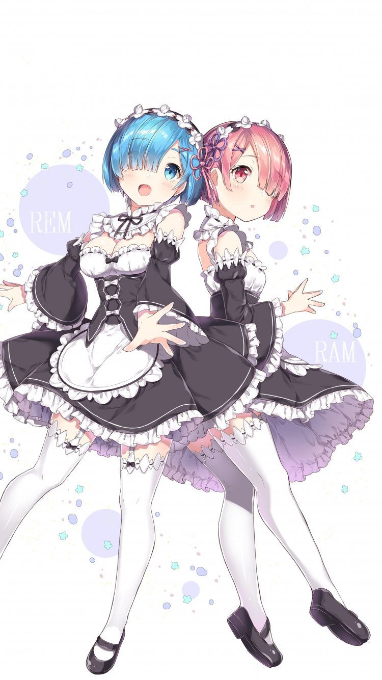 Download Rem And Ram Re Zero Minimal 750x1334 Wallpaper Iphone 7 Iphone 8 750x1334 Hd Image Background 6969