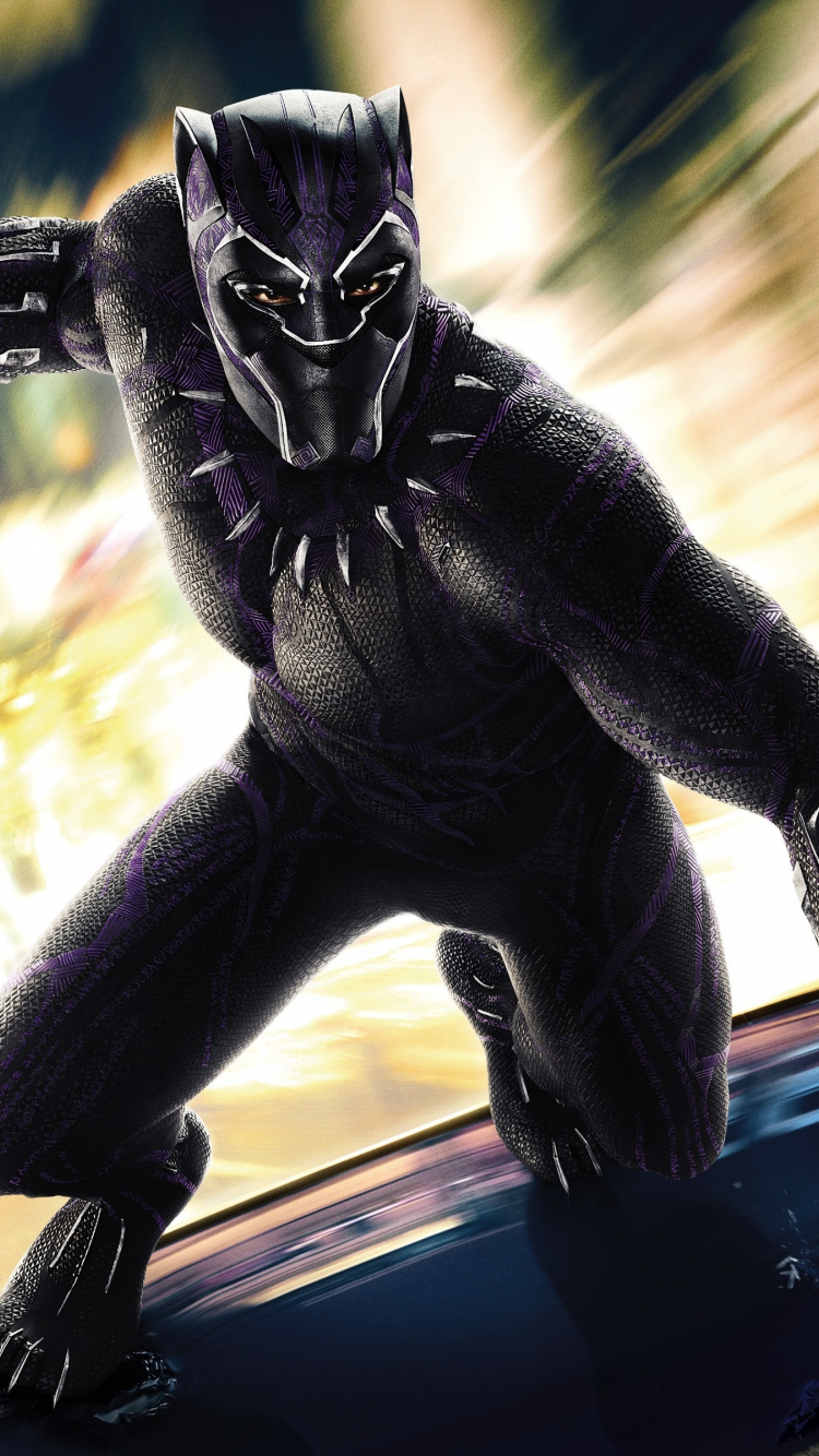 Download wallpaper 750x1334 black panther, 2018 movie, superhero, iphone 7,  iphone 8, 750x1334 hd background, 2554