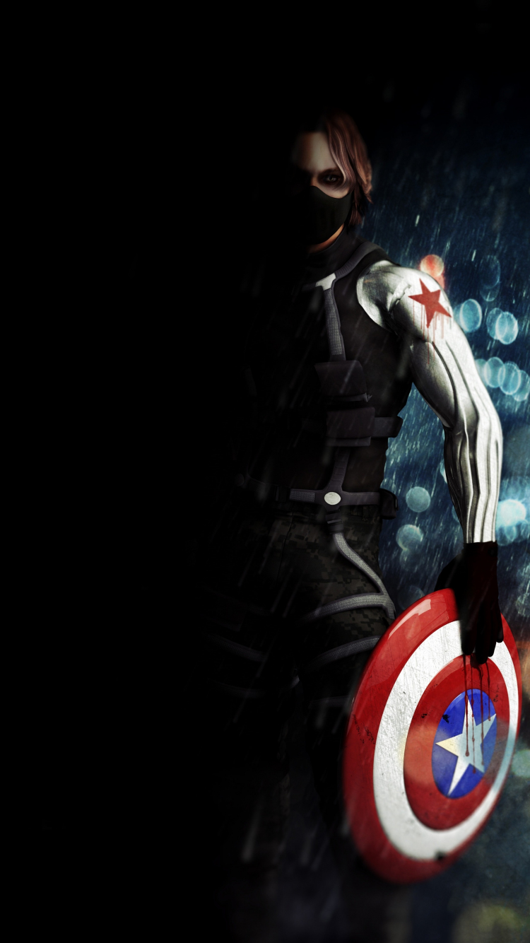 Download wallpaper 750x1334 bucky barnes captain america the winter  soldier movie artwork iphone 7 iphone 8 750x1334 hd background 9233