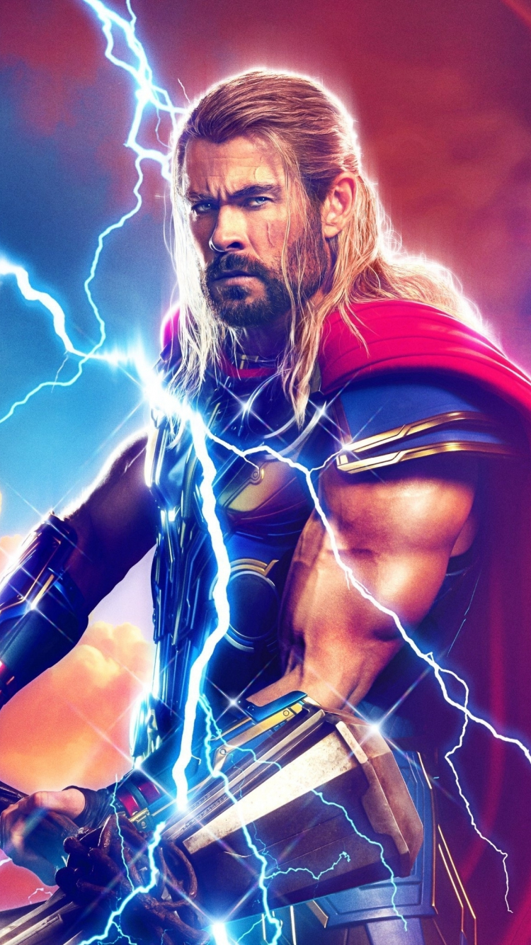 Download wallpaper 750x1334 thor: love and thunder, movie poster ...