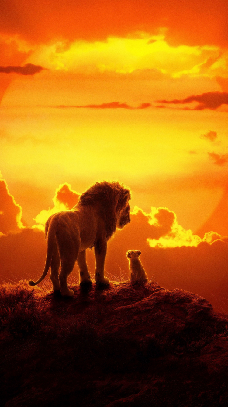 Download wallpaper 750x1334 the lion king, lion and cub, 2019 movie, iphone  7, iphone 8, 750x1334 hd background, 19800