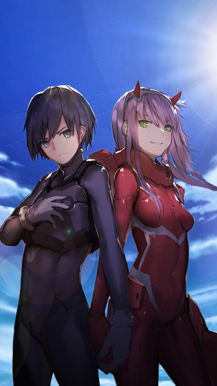 Download 750x1334 Wallpaper Hiro And Zero Two Anime Happy Couple Iphone 7 Iphone 8 750x1334 Hd Image Background 8169