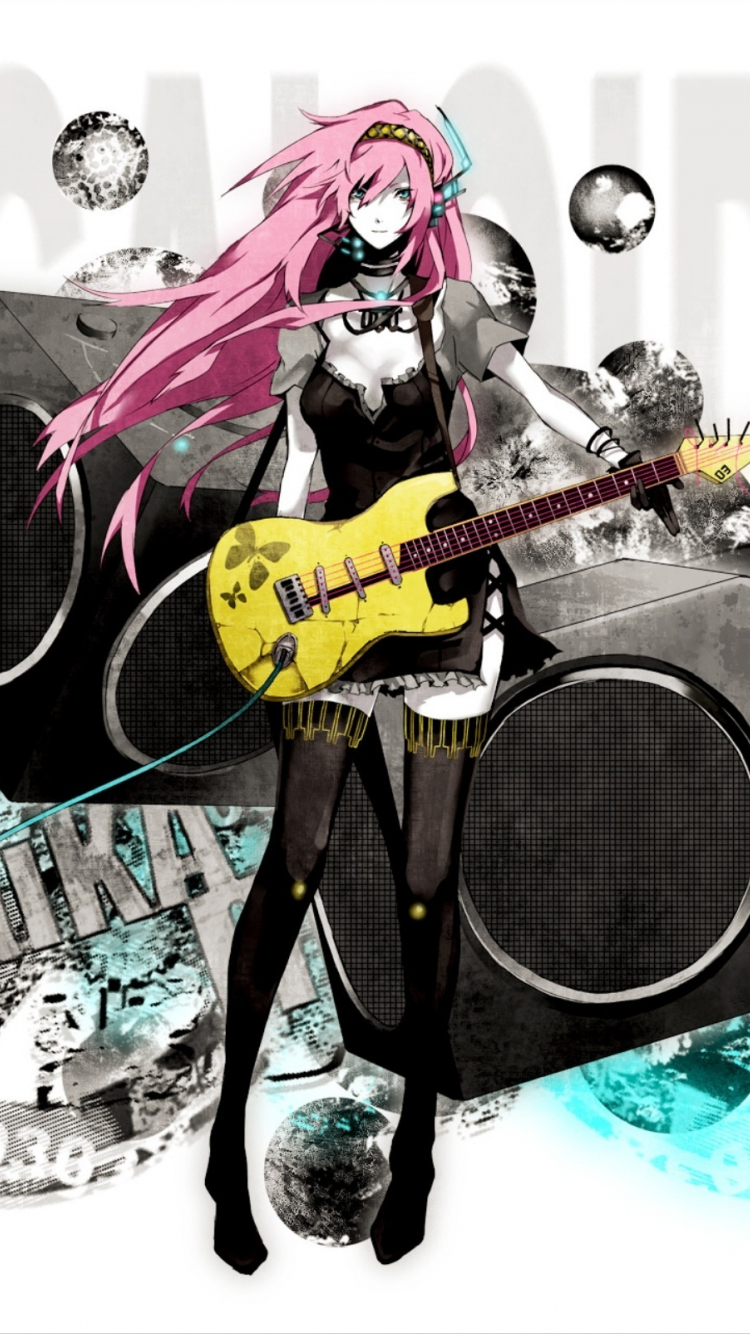 Download Guitar Megurine Luka Vocaloid Anime Girl 750x1334 Wallpaper Iphone 7 Iphone 8 750x1334 Hd Image Background 4186