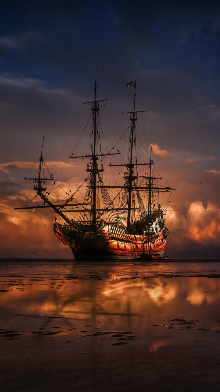 Download Pirate Ship In Storm Wallpaper  Wallpaperscom