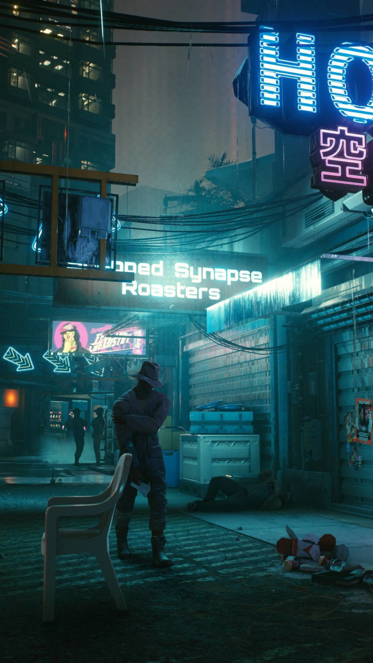 Download Futuristic Night City Cyberpunk 2077 Iphone Wallpaper