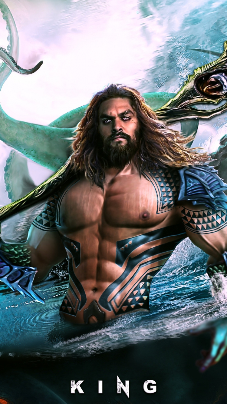 Aquaman, artwork, king of Atlantic, 750x1334 wallpaper