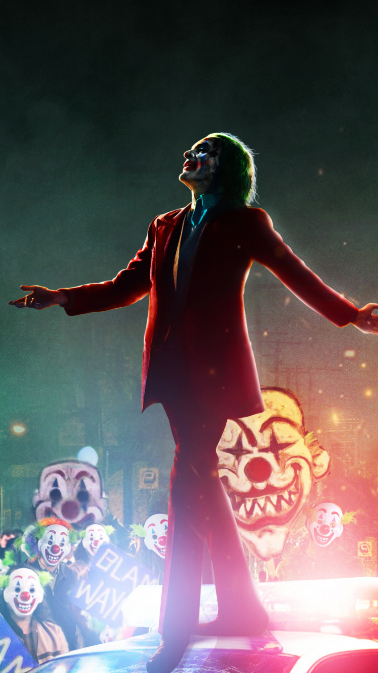 Download wallpaper 750x1334 joker, all clowns, movie art, 2019, dc ...