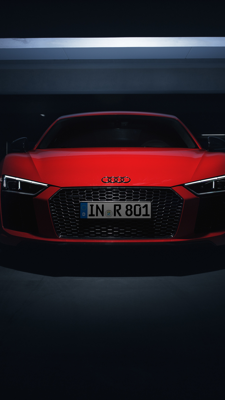 Download wallpaper 750x1334 audi r8 v10, sports car, red, iphone 7, iphone  8, 750x1334 hd background, 15297