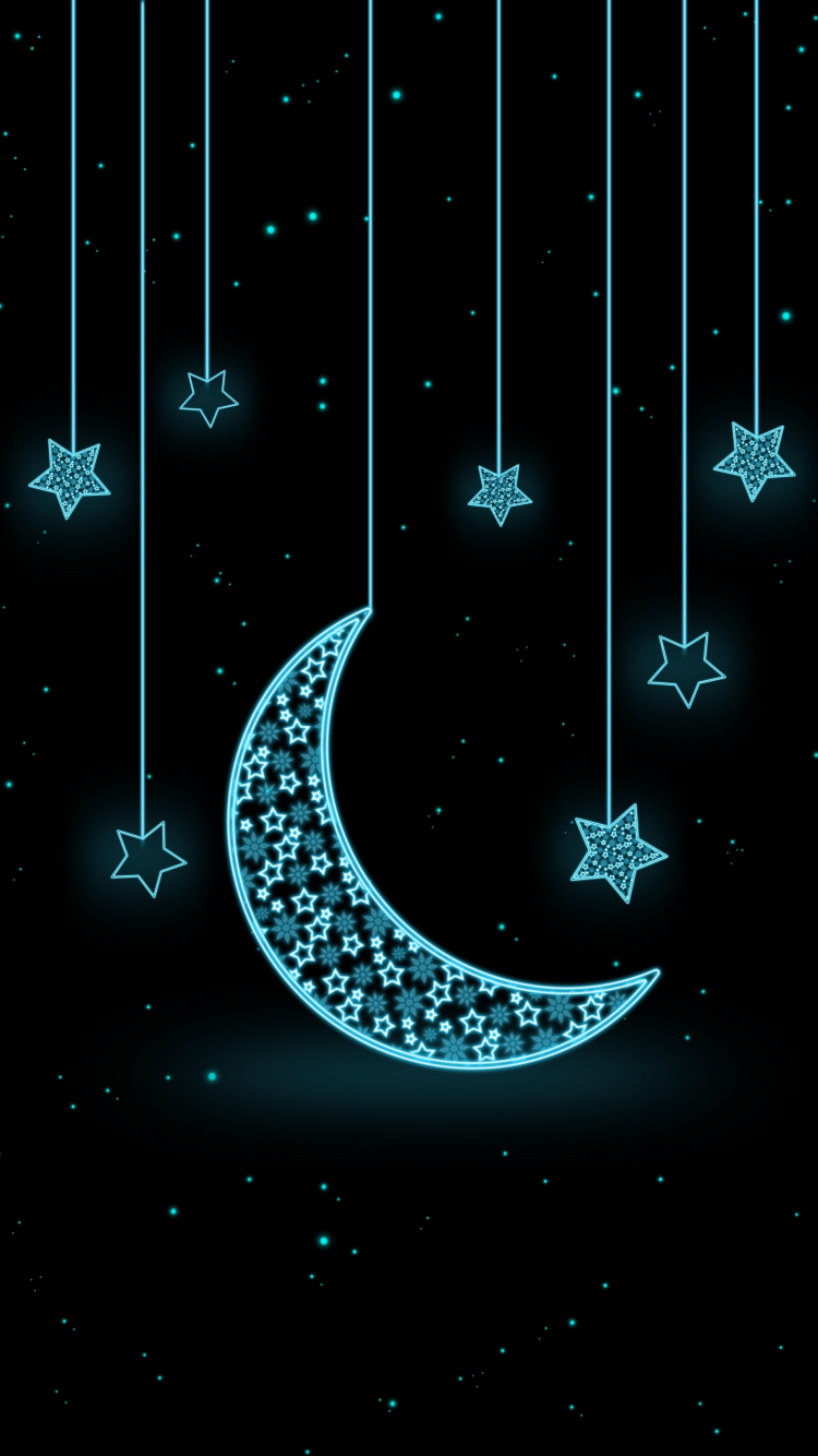 Peaceful Background Night Sky Moon Stars Stock Illustration 126862283   Shutterstock