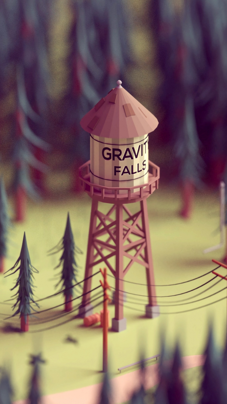 Download wallpaper 750x1334 tower, forest, gravity falls, iphone 7, iphone  8, 750x1334 hd background, 19355