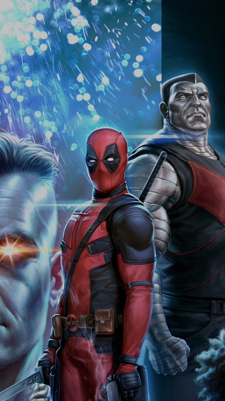 Download wallpaper 750x1334 deadpool 2, cable, deadpool, colossus, 2018  movie, iphone 7, iphone 8, 750x1334 hd background, 7071