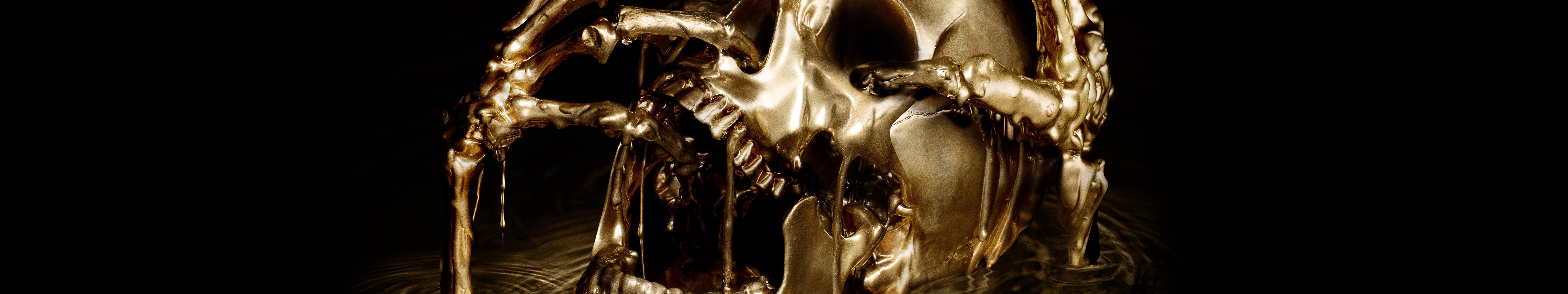 Melting skull, digital art [2650x1024] : r/multiwall