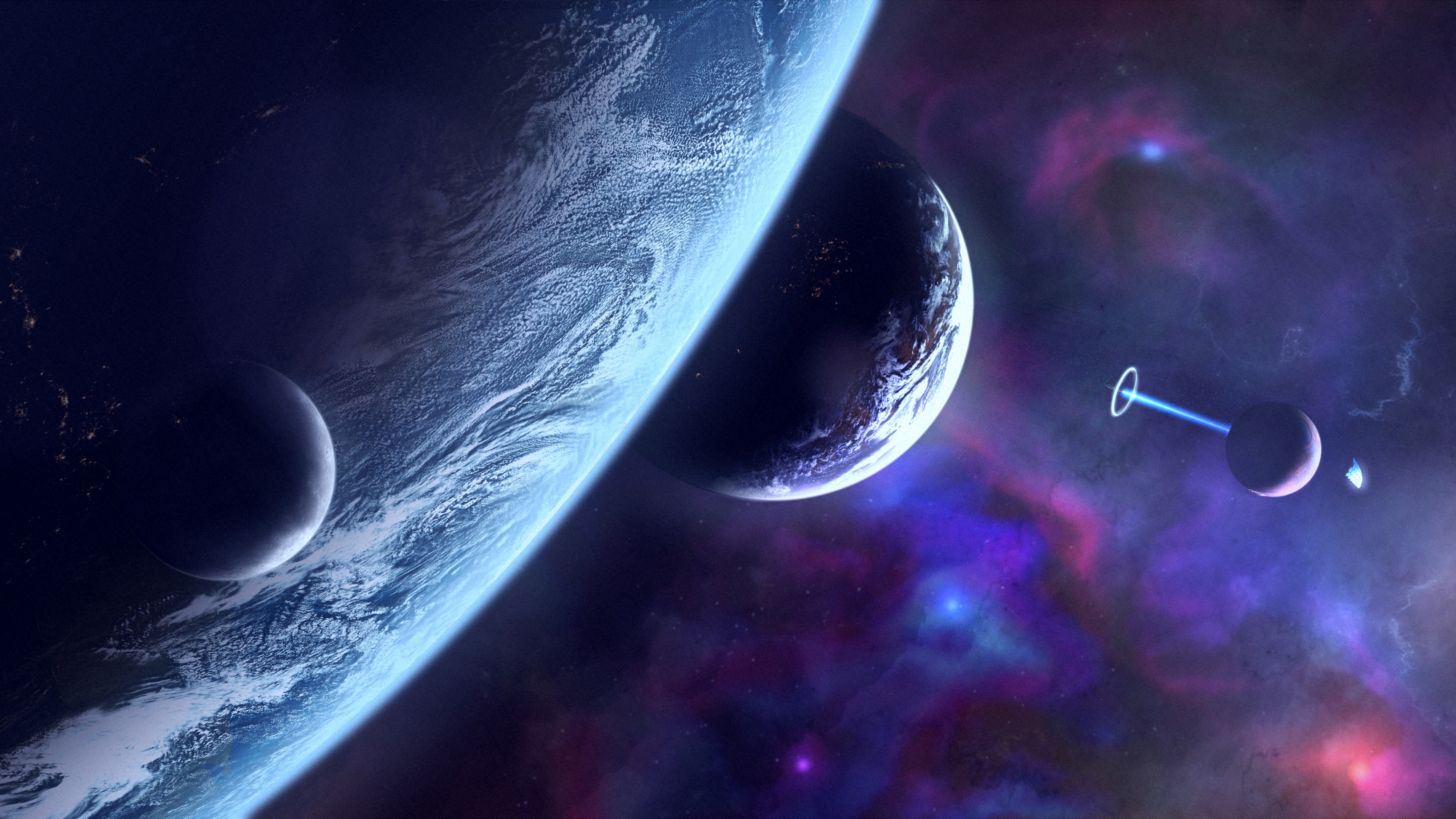 Purple space planet abstract HD wallpaper download