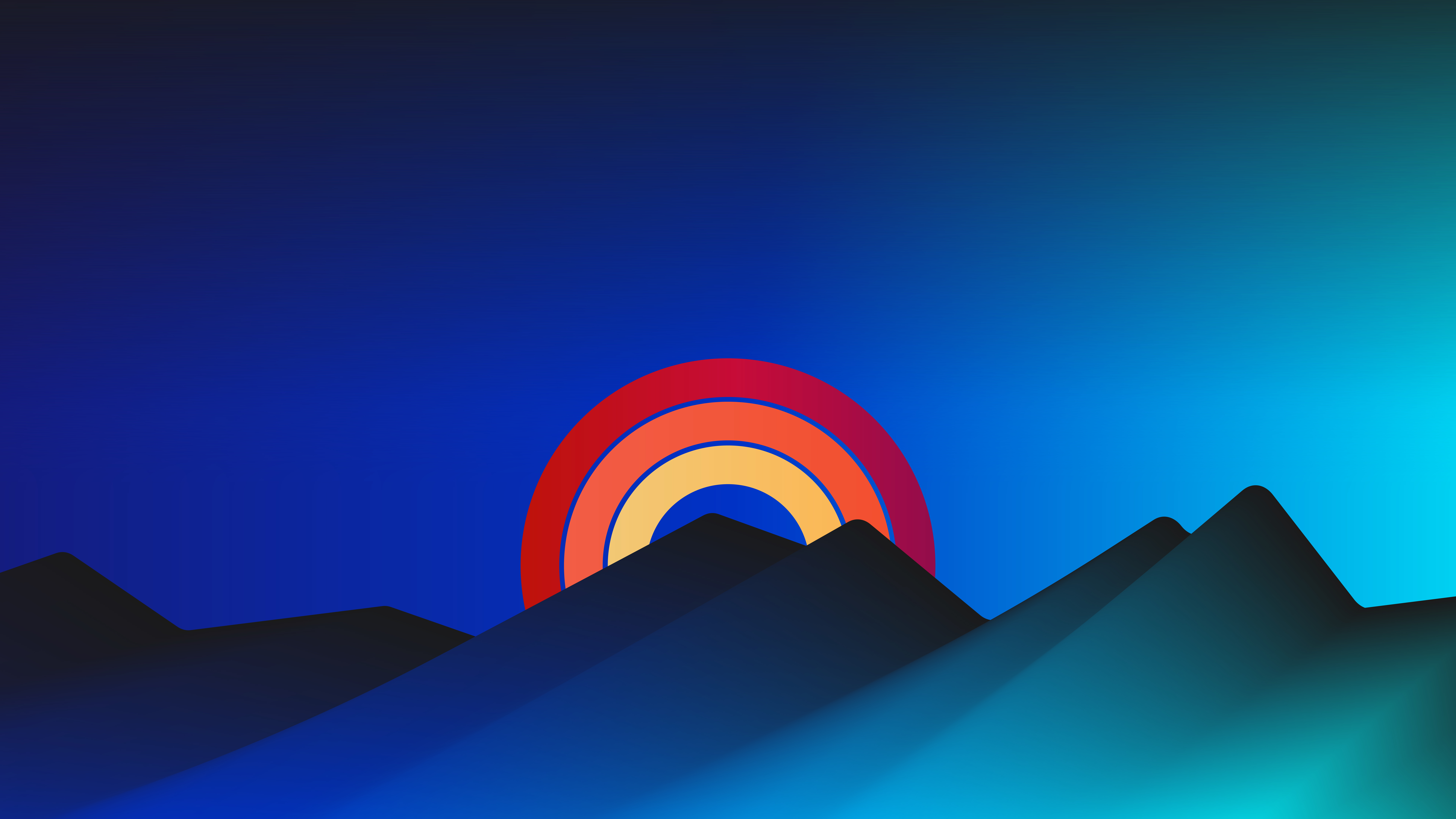 Download wallpaper 7680x4320 mountain, abstract, rainbow stripes, minimal 8k  wallpaper, 7680x4320 8k background, 28678