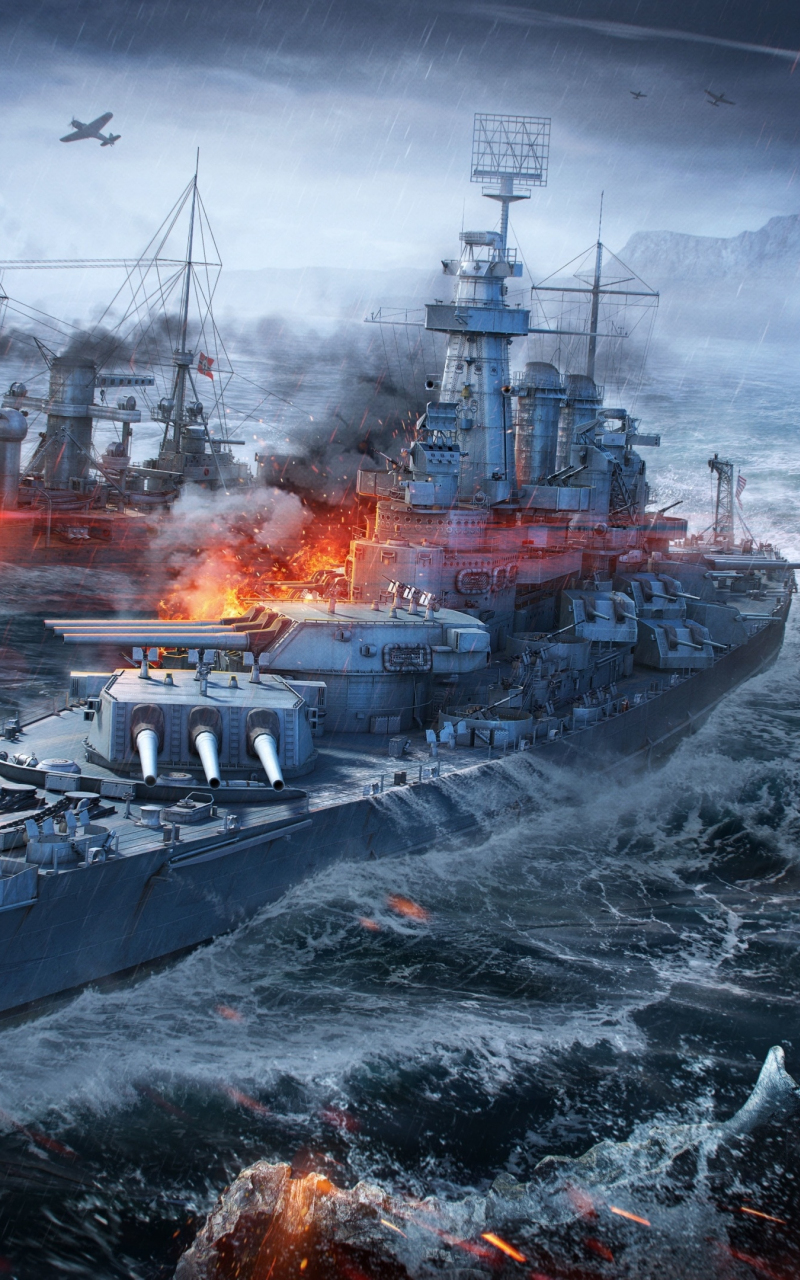 Video game, warships, ships, World of Warships, 800x1280 wallpaper