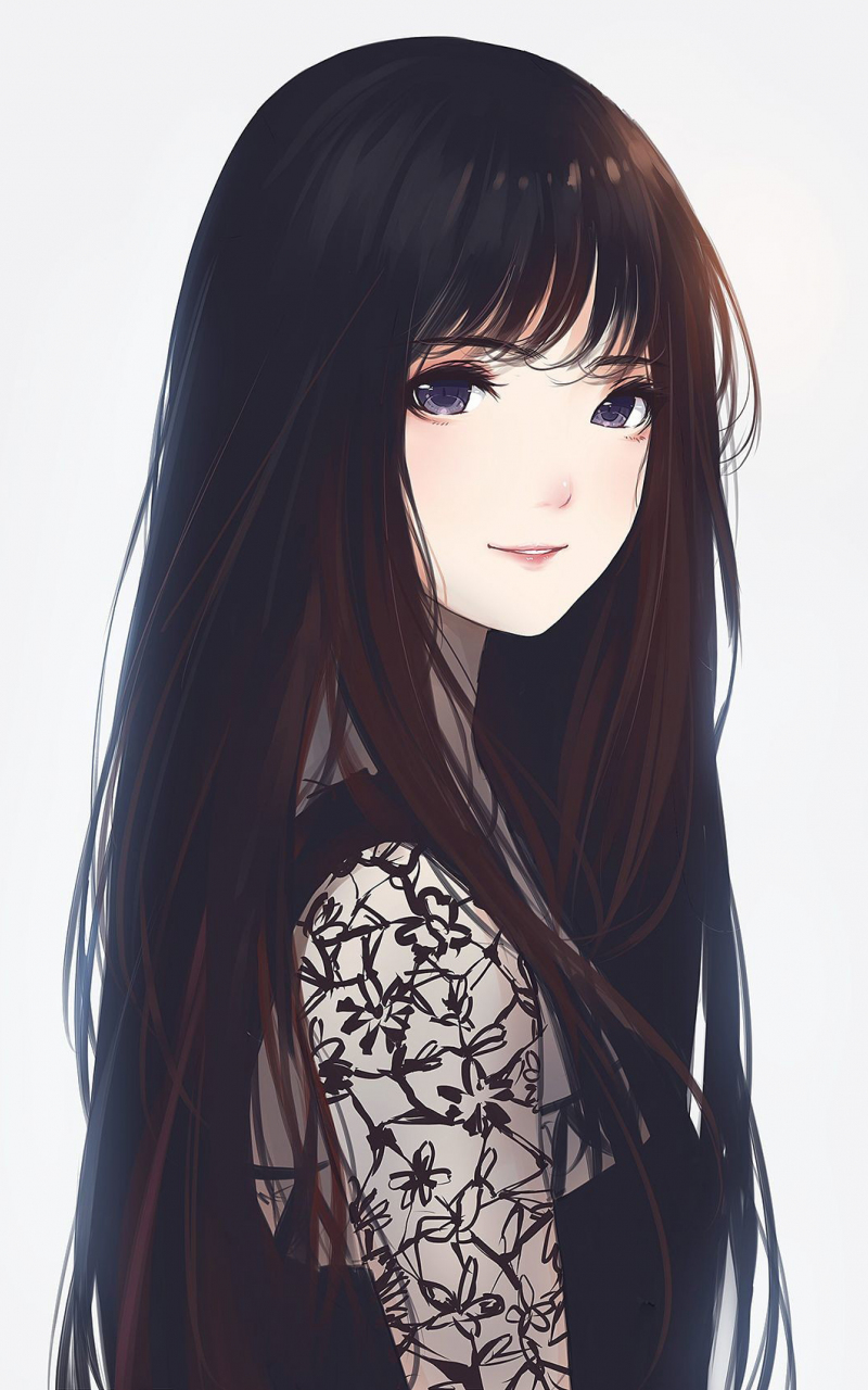 Download 800x1280 wallpaper beautiful, anime girl, artwork, long hair
