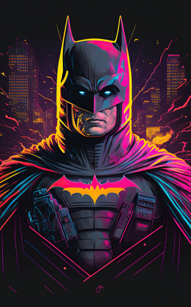 Retrofied batman, superhero, 800x1280 wallpaper