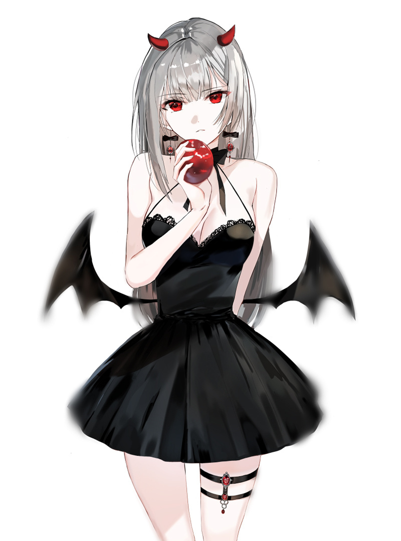 Download 800x1280 Wallpaper Devil Small Wings Anime Girl Black