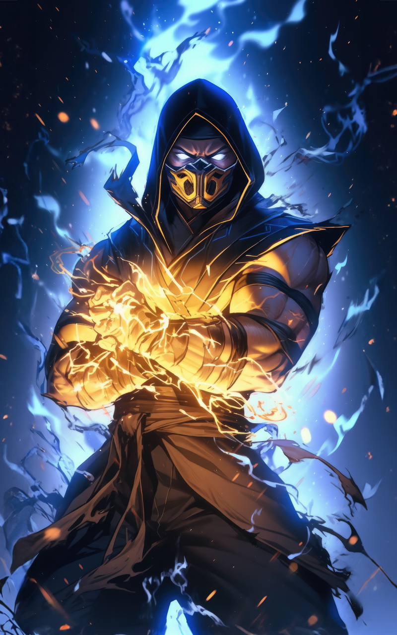 Download wallpaper 800x1280 ultra instinct, scorpion, mortal kombat game,  samsung galaxy note gt-n7000, meizu mx 2, 800x1280 hd background