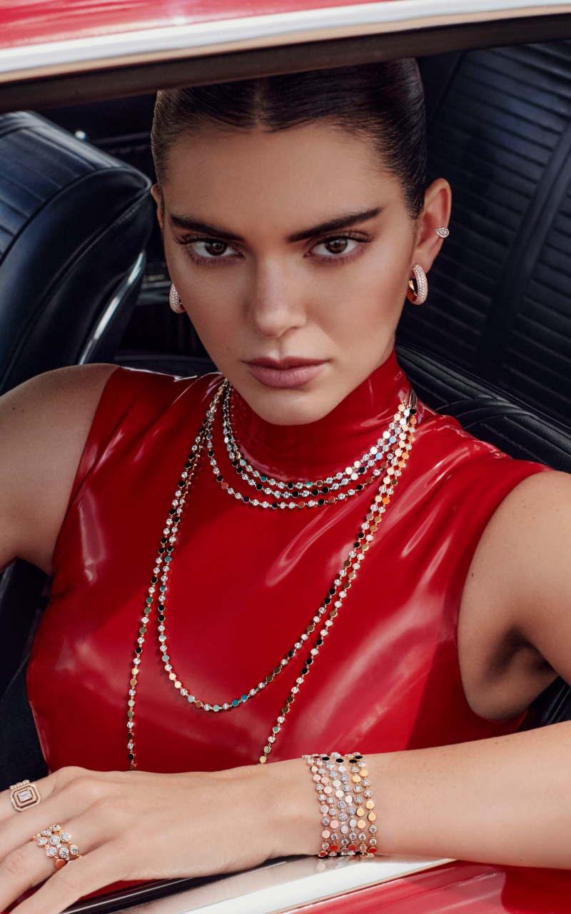 2023 Kendall Jenner, Messika Campaign, red, 800x1280 wallpaper