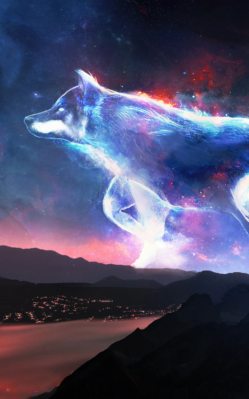 Download Starry Howling Galaxy Wolf Wallpaper  Wallpaperscom
