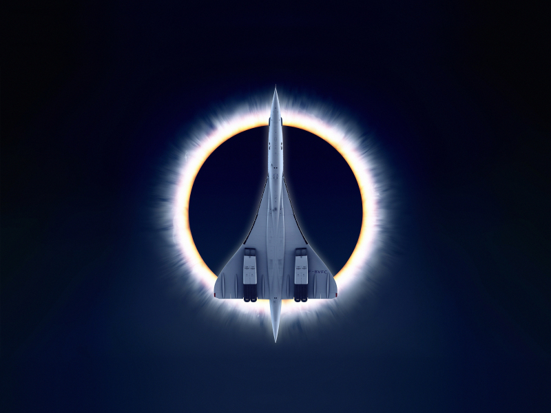 Concorde Carre, eclipse, airplane, moon, aircraft, 800x600 wallpaper