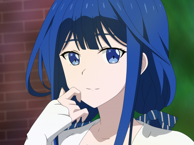 Download wallpaper 800x600 aki adagaki, cute, anime girl, blue hair ...