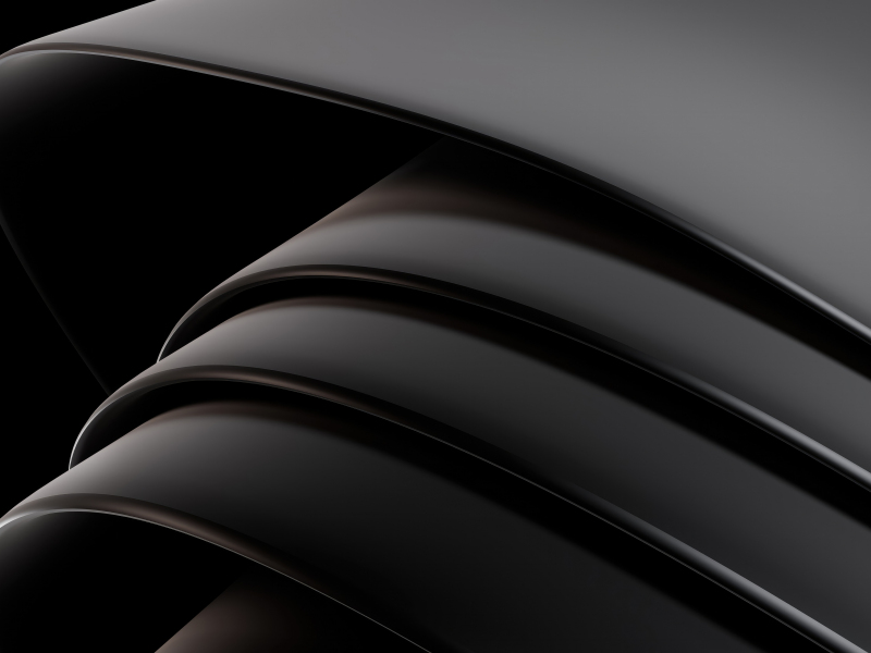 Download wallpaper 800x600 dark black curvy shapes, abstract, shining ...