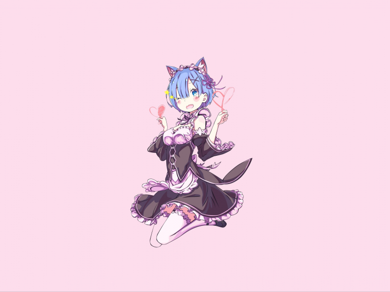 Download 800x600 Wallpaper Minimal Anime Girl Blue Hair Rem Re Zero Pocket Pc Pda 800x600 Hd Image Background 1878