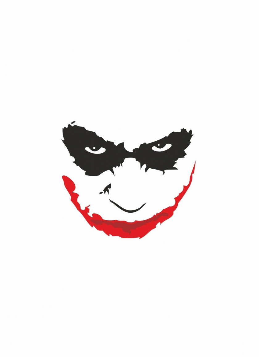 Download wallpaper 840x1160 joker's face, minimal, iphone 4, iphone 4s,  ipod touch, 840x1160 hd background, 15592