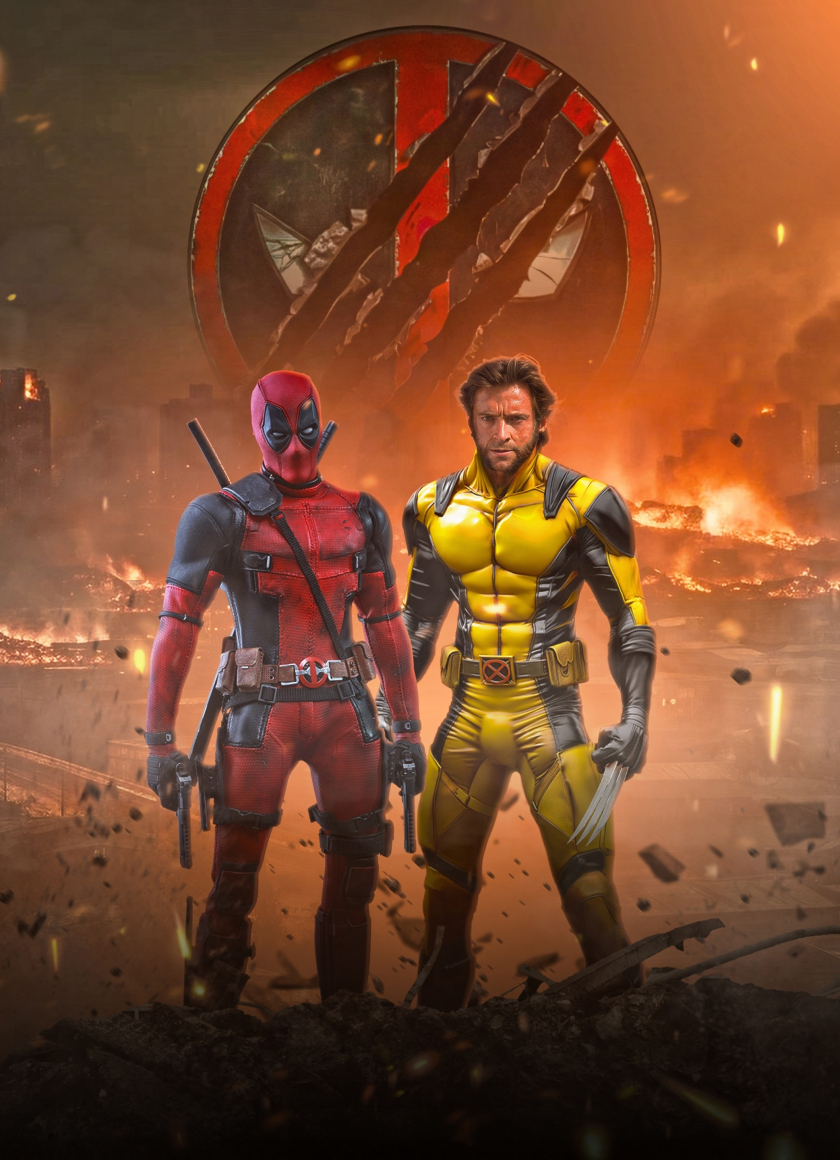 Download wallpaper 840x1160 deadpool and wolverine, team up for new