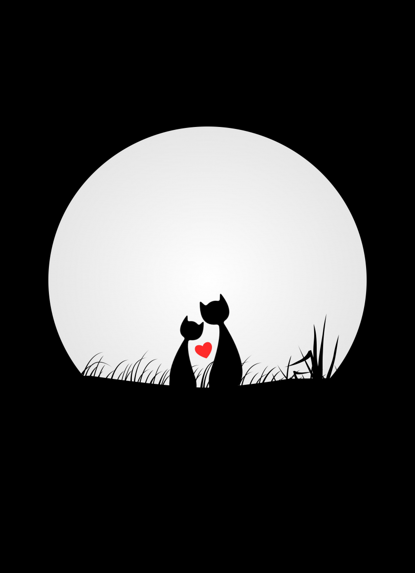 Download wallpaper 840x1160 couple, cats, love, silhouettes, moon, digital  art, minimal, iphone 4, iphone 4s, ipod touch, 840x1160 hd background, 6688