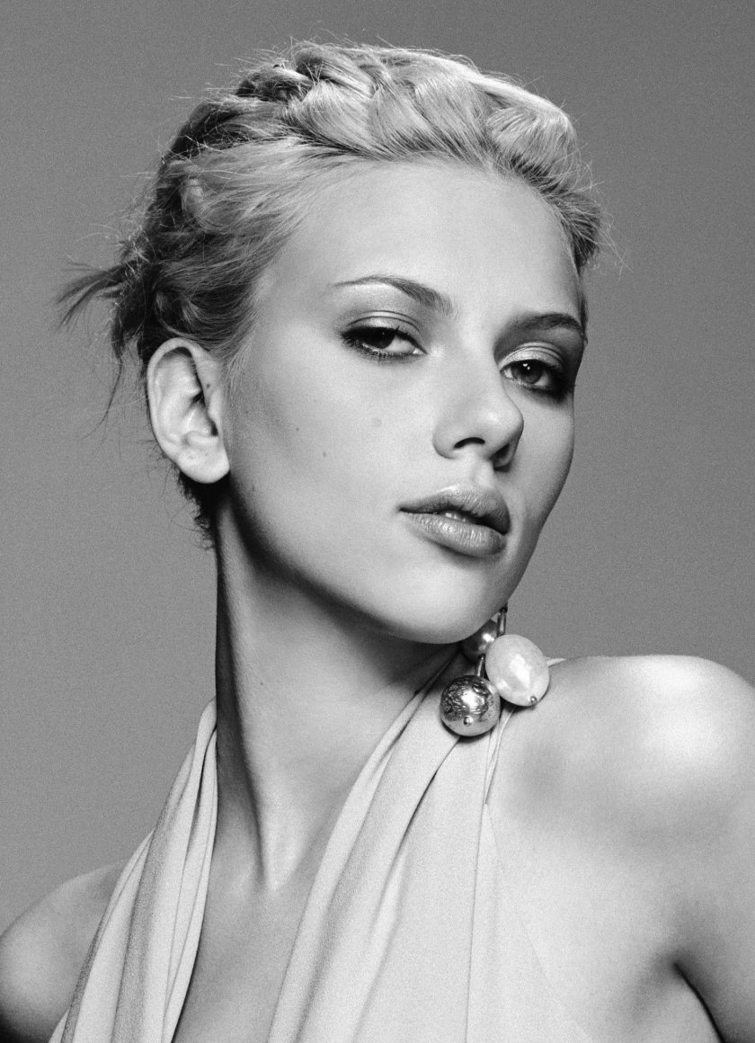 Download wallpaper 840x1160 scarlett johansson, monochrome, 2018 ...