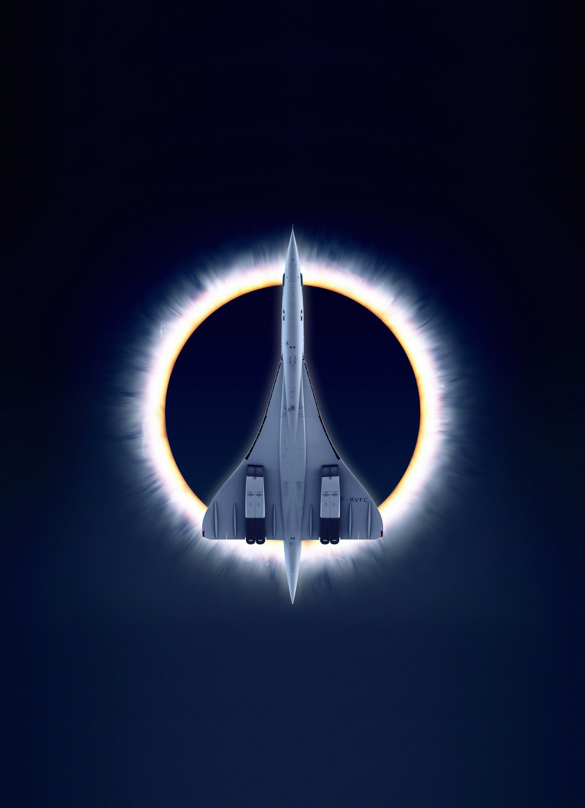 Concorde Carre, eclipse, airplane, moon, aircraft, 840x1160 wallpaper