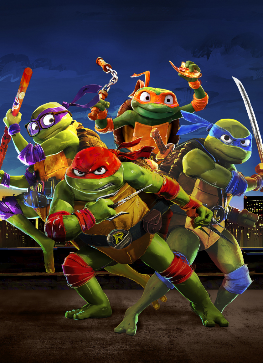 Download wallpaper 840x1160 2023 animated movie, teenage mutant ninja ...